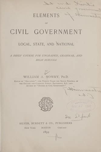 Elements Of Civil Government 1892 Edition Open Library