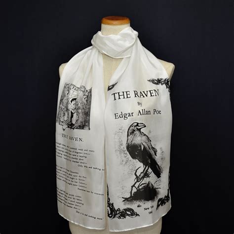 Silk Scarf The Raven By Edgar Allan Poe Silk Scarf Etsy