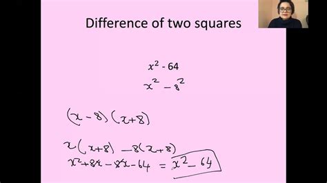 Difference Of 2 Squares Youtube