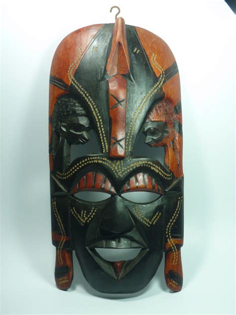 Collectibles Lovers African Hand Carved Wooden Warrior Mask Maasai