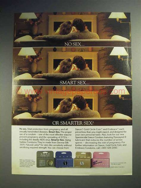 1989 Safetex Condom Ad No Sex Smart Sex Smarter Sex Ay05