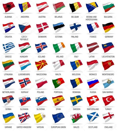 Bandeiras De Todos Os Países Europeus — Fotografia De Stock 40710901