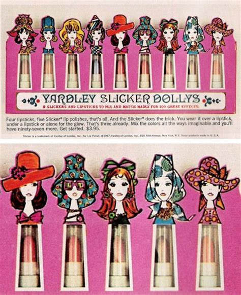 justseventeen “ november 1967 “slicker dollys” a set of mix and match lipsticks and glossies