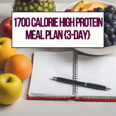 1700 Calorie High Protein Meal Plan 3 Day Moderately Messy Rd