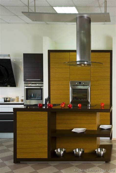 #Kitchen Idea of the Day: Modern Two-Tone Kitchen featuring Zebrawood cabinets (horizontal grain ...