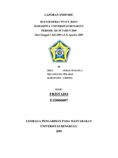 Ikhtisar (karangan, laporan, dan sebagainya); laporan-kkn-individu