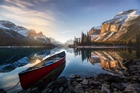 Wallpaper Id 166132 Landscape Mountains Lagoon Boat Nature