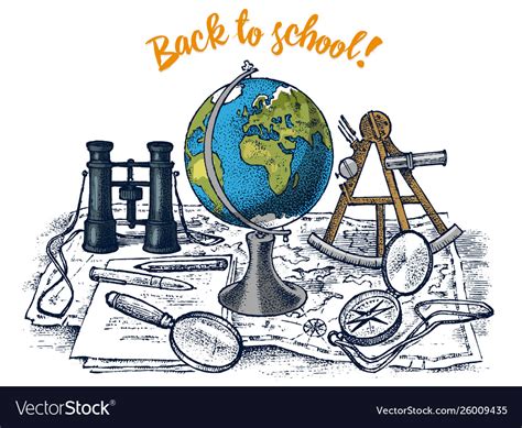 Back To School Poster Geography Banner For Web Vector Image