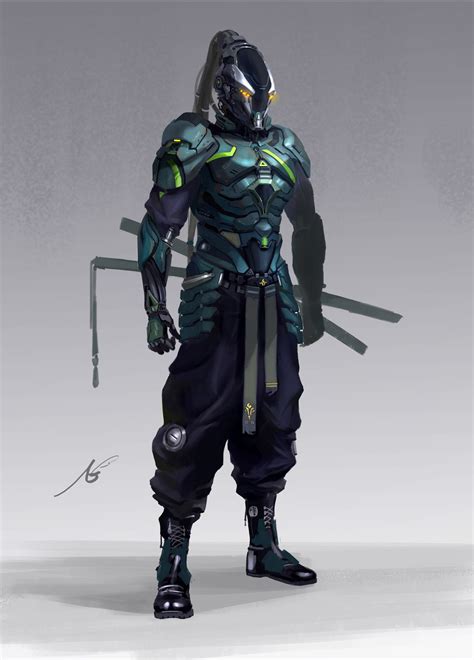 Artstation Warrior 宁飞 许 Futuristic Samurai Armor Concept