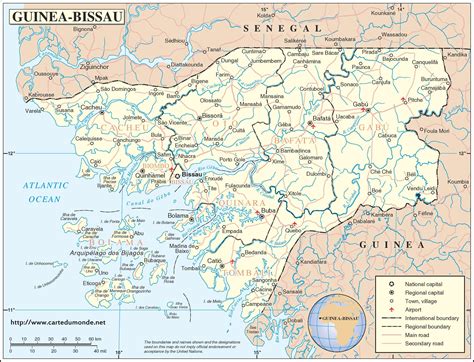 Larger Map Guinea Bissau On World Map