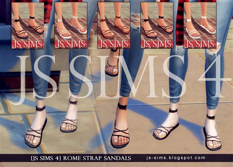 Js Sims 4 Rome Strap Sandals With Toes Nail