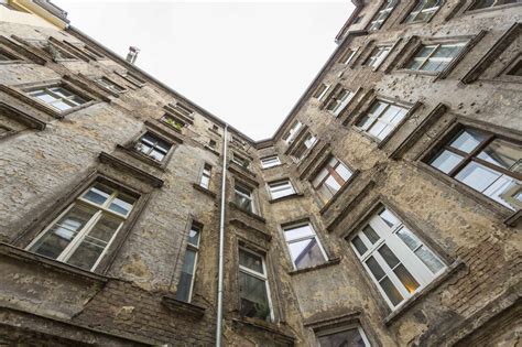 Germany Berlin Old Run Down Residential Building Stock Photo