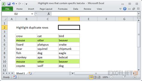 Highlight Duplicate Rows Excel Formula Exceljet