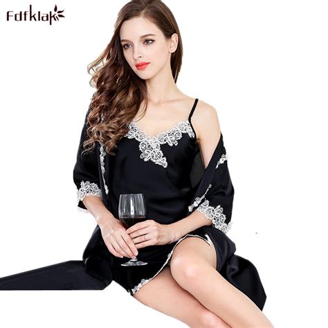 Buy Fdfklak High Quality Brides Silk Robe Gown Sexy