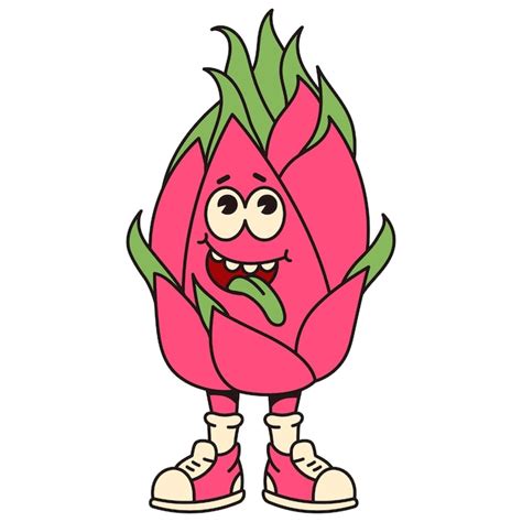 Personnage De Pitaya Aux Fruits De Dessin Anim R Tro Illustration