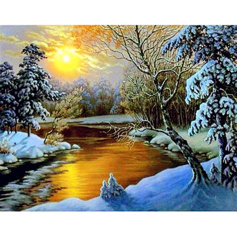 New Years Products 5d Diy Diamond Painting Winter Snow