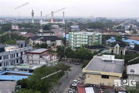 View Of Pontianak Town From Hotel Room West Kalimantan Indonesia