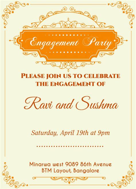 Create Custom Example Of Engagement Invitation Card Photo For For En Engagement Invitation
