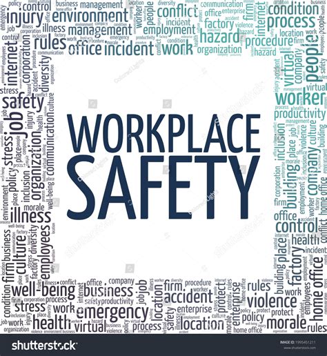 Workplace Safety Vector Illustration Word Cloud Stock Vector Royalty