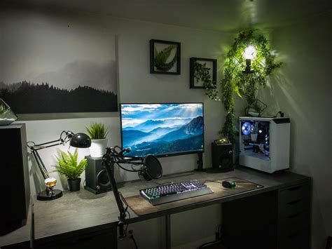 Kinda have a thing for fake plants. | Bedroom setup, Home office setup ...