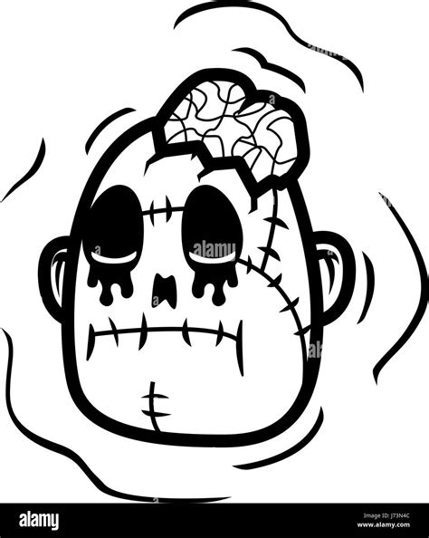 A Cartoon Undead Zombie Head Illustration Stock Vector Image And Art Alamy