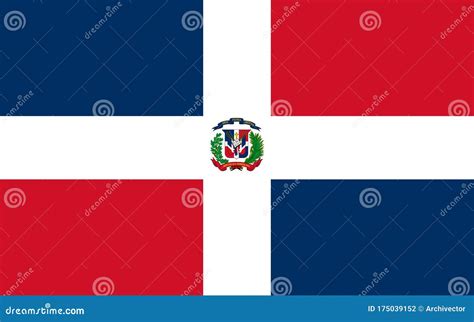 Bandiera Della Repubblica Dominicana Con Rapporto Di Formato 2 3 Illustrazione Vettoriale