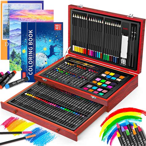 Buy Art Supplies Ibayam 150 Pack Deluxe Wooden Art Set Crafts Drawing