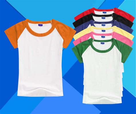 Wholesale And Customize T Shirts With Logo Printing Cotton Kids Raglan