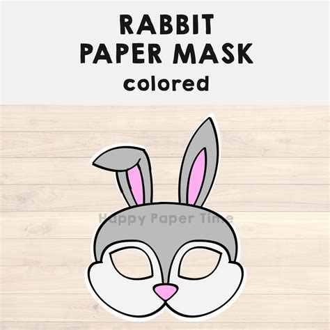 Rabbit Bunny Paper Crown Printable Farm Animal Coloring Craft