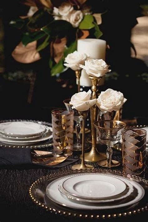44 Refined Vintage Wedding Table Settings Art Deco Wedding