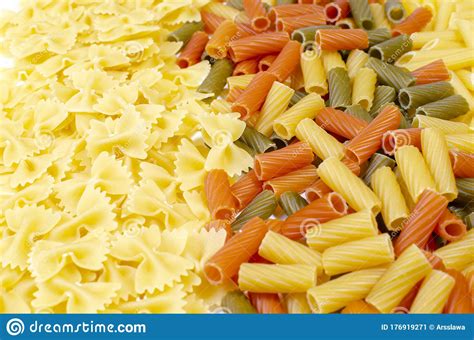 Types Of Italian Pasta Food Concept Background Stock Image Image Of