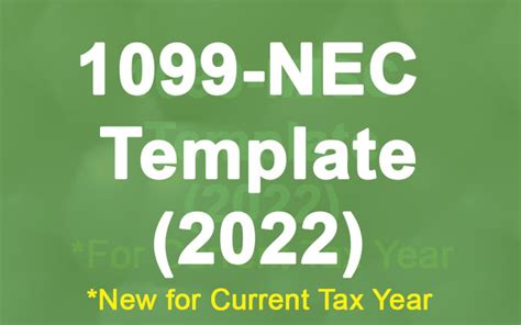 1099 Nec Form Print Template For Word Or Pdf 2022 Tax Year Etsy Australia