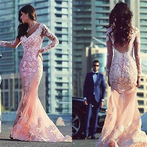 sexy v neck mermaid gowns arab dubai style 2016 newborns applique adornment on formal evening