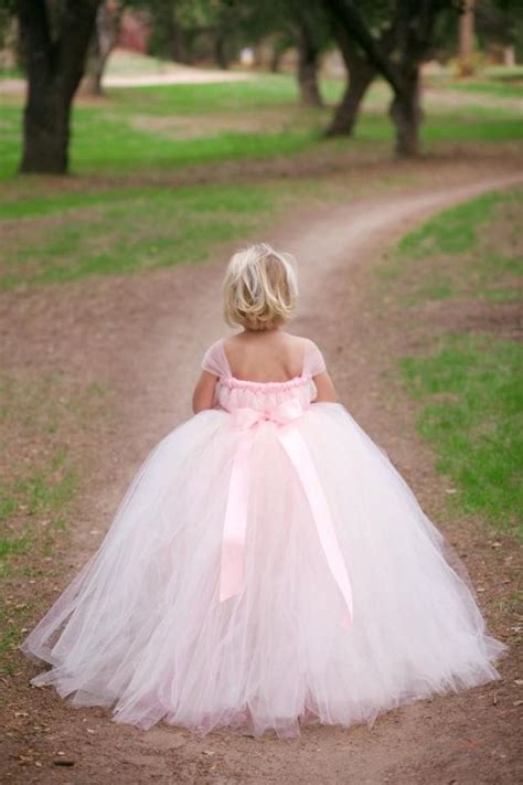 Blush Flower Girl Tutu Dress With Detachable Train Flower Girl Dress