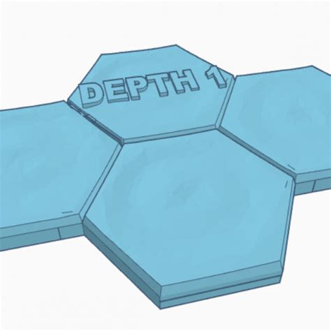 3d Printable Depth 1 Water 4 And 7 Hex Tile Clusters Hex Map Scale By
