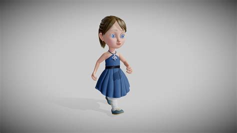 cartoon girl 3d model by stan stas sayhallo [5946811] sketchfab