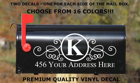 Custom Personalized Vinyl Mailbox Decal 4 Set Of 2 16 Etsy Mailbox Decals Personalized