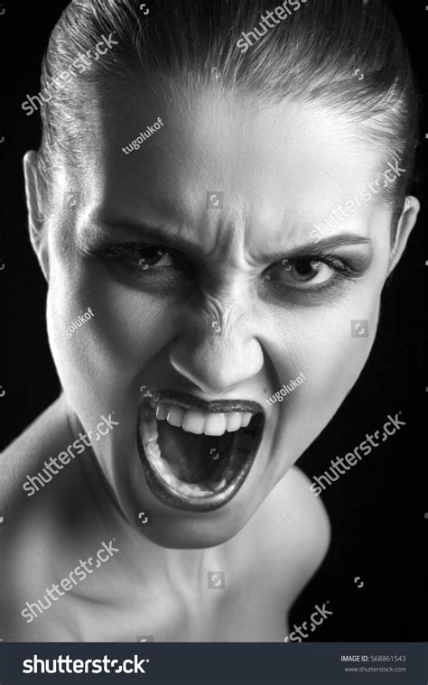 Angry Nude Girl Screaming Camera On Stock Photo 568861543 Shutterstock