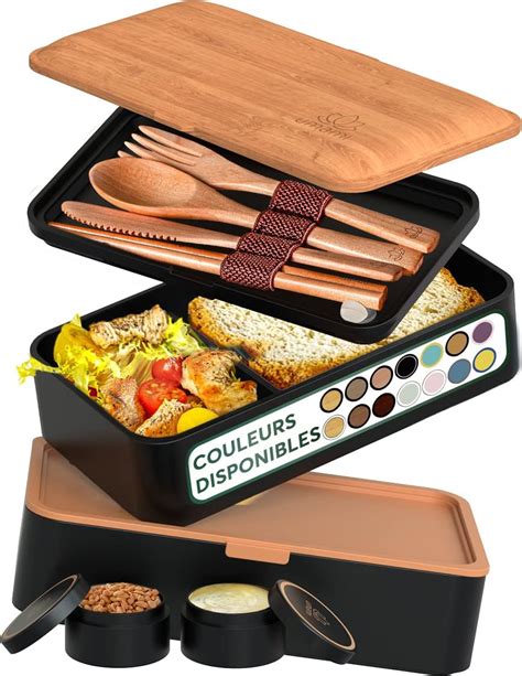 Umami Bento Lunch Box Pots Sauce Couverts En Bois Inclus