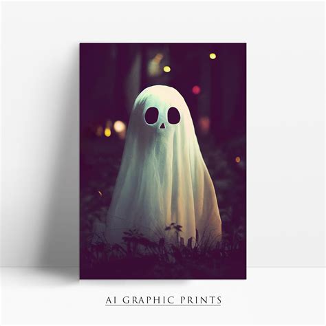 Ghost Ai Art Print Halloween Ghost Ai Wall Art Print Spooky Etsy Uk