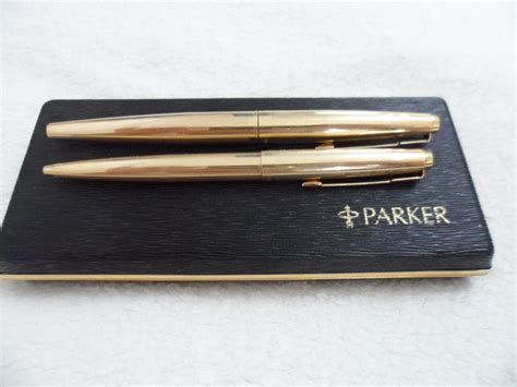 Parker 45 Insignia Gold Plated Set Fountain Pen And Catawiki