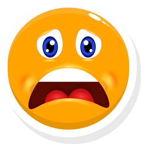 Isolated Sticker Of Scared Face Cartoon Emoji 24556502 Vector Art At