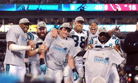 Panthers Celebrate Following The Teams 49 15 Victory Over The Arizona