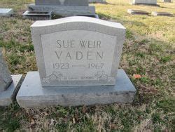 Dorothy Sue Weir Vaden 1923 1967 Find A Grave Memorial