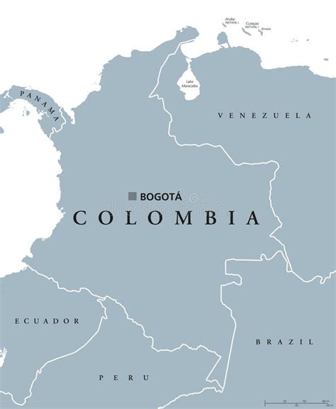 Mapa Politico Colorido De Colombia Con Capas Claramente Etiquetadas Y