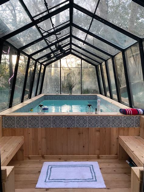 Greenhouse Sauna Pool Build In 2023 Hot Tub Room Indoor Hot Tub Tiny House Cabin