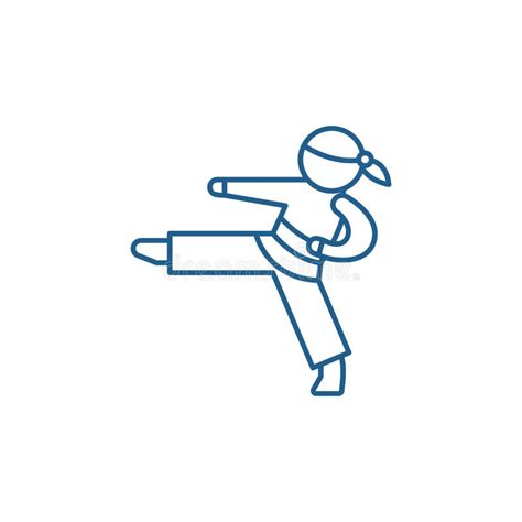 Karate Line Icon Concept Karate Flat Vector Symbol Sign Outline