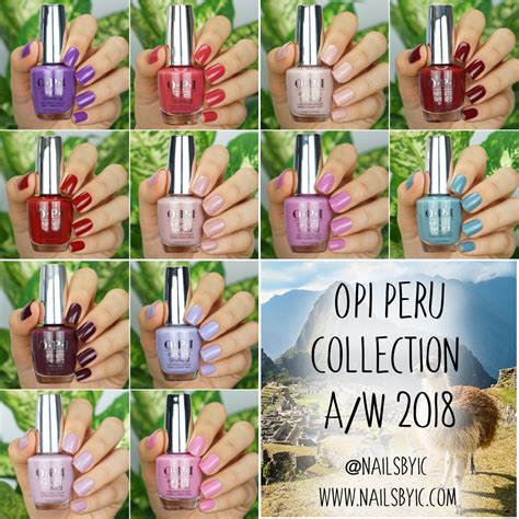 swatches of the opi peru collection fall winter 2018 beautiful nails opi nail polish colors