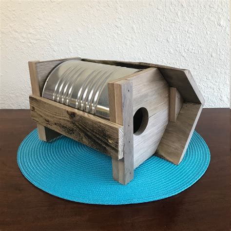 Tin Can Birdhouse Recycled Bean Can Birdhouse Pallet Wood Etsy