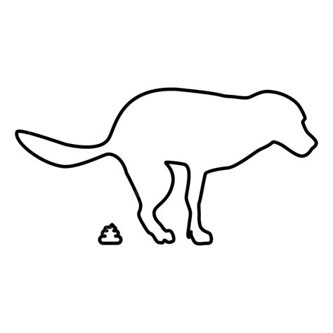 Flatstyle Vector Illustration Of A Black Outline Dog Poop Icon Vector Poo Shit Mammal Png And